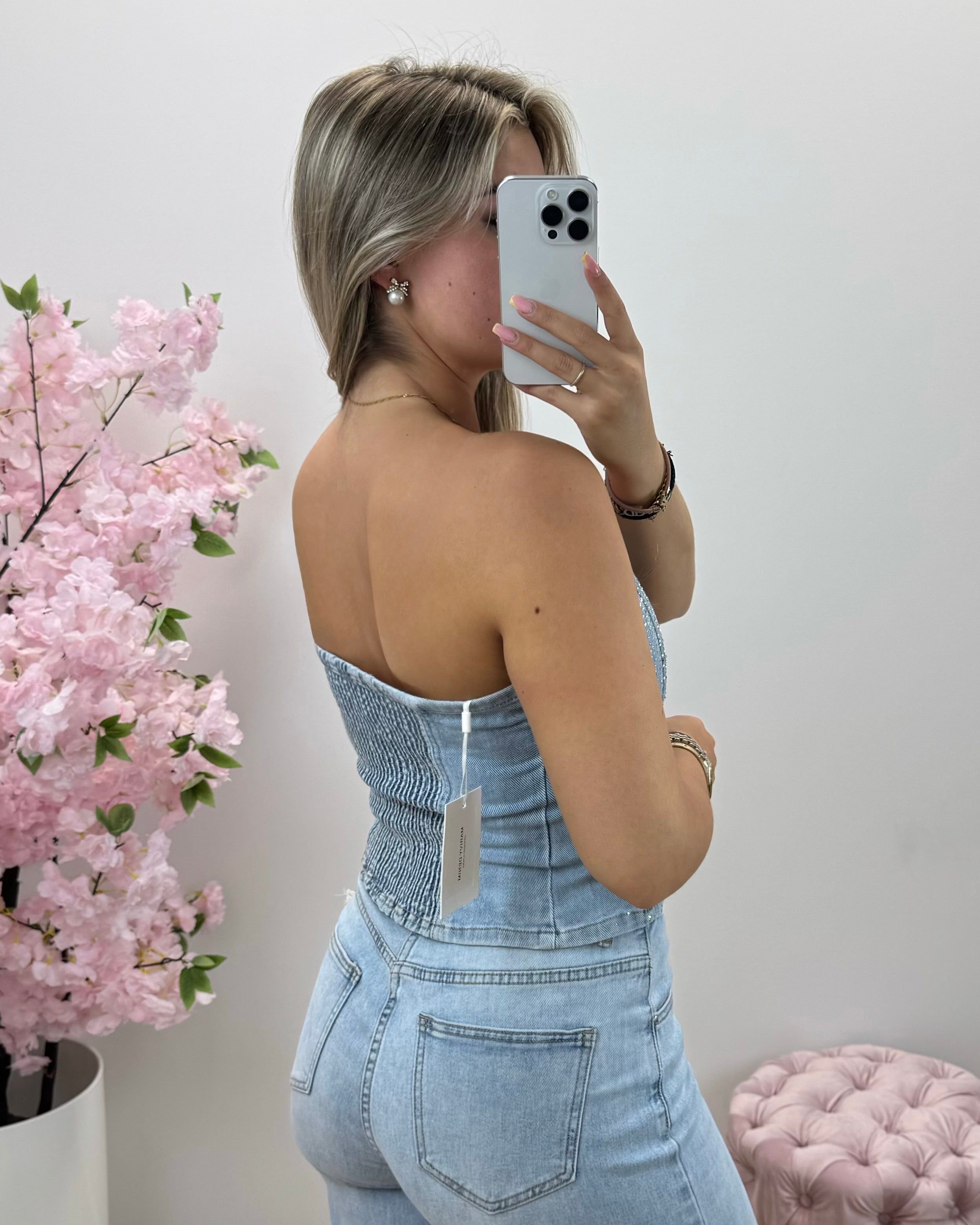 Top Denim glitter
