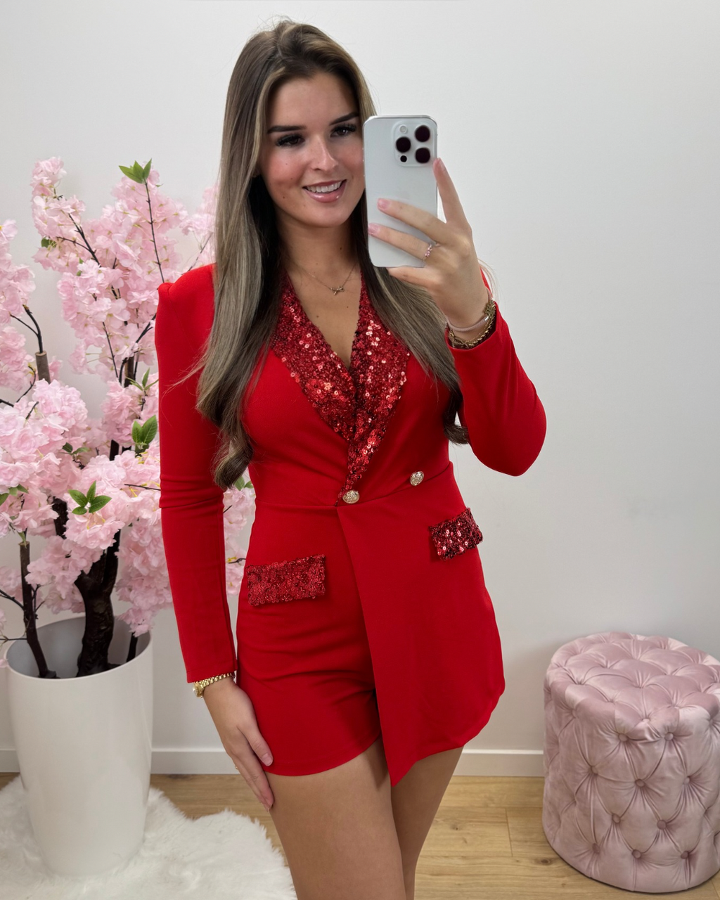 Playsuit Christy rood