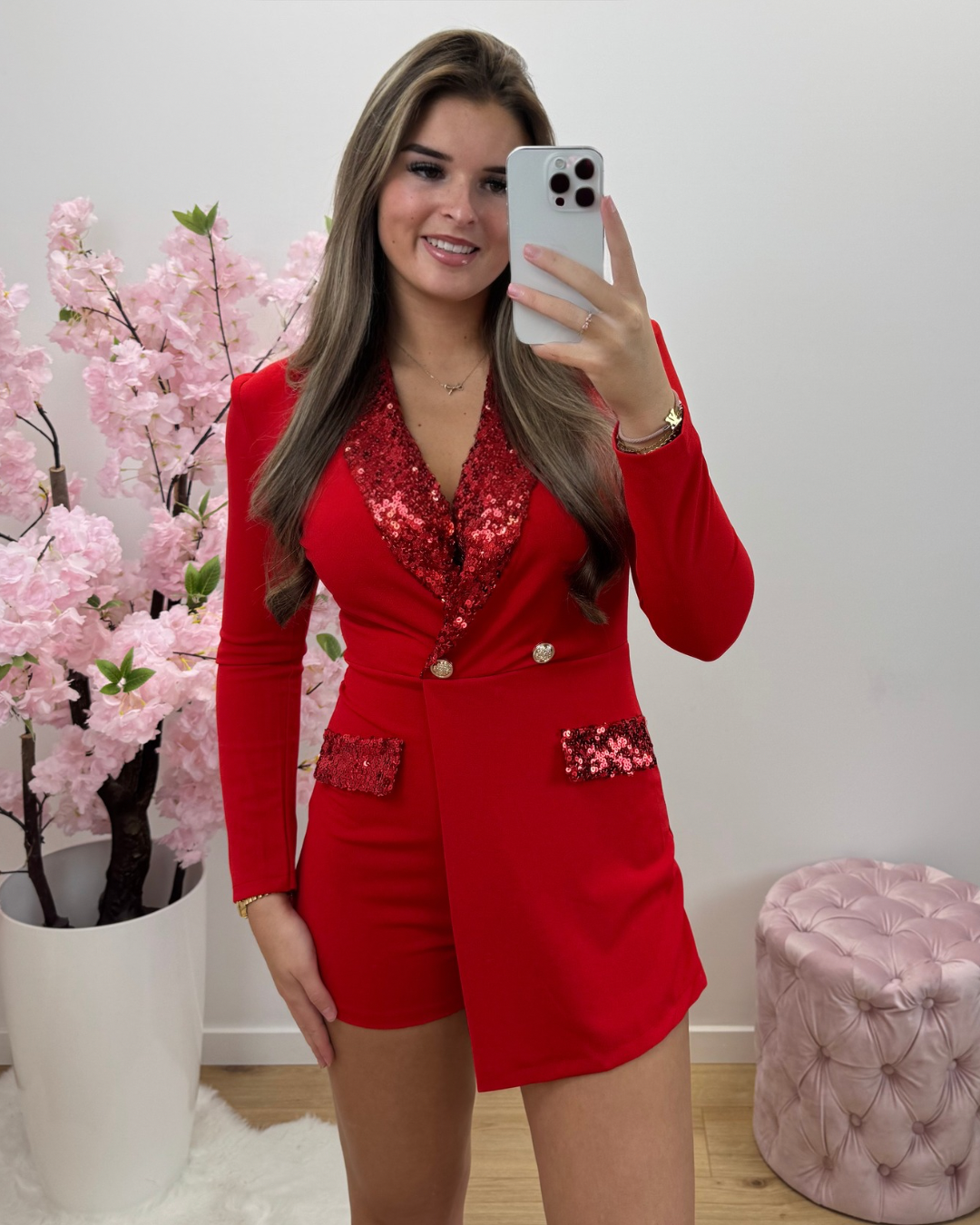 Playsuit Christy rood