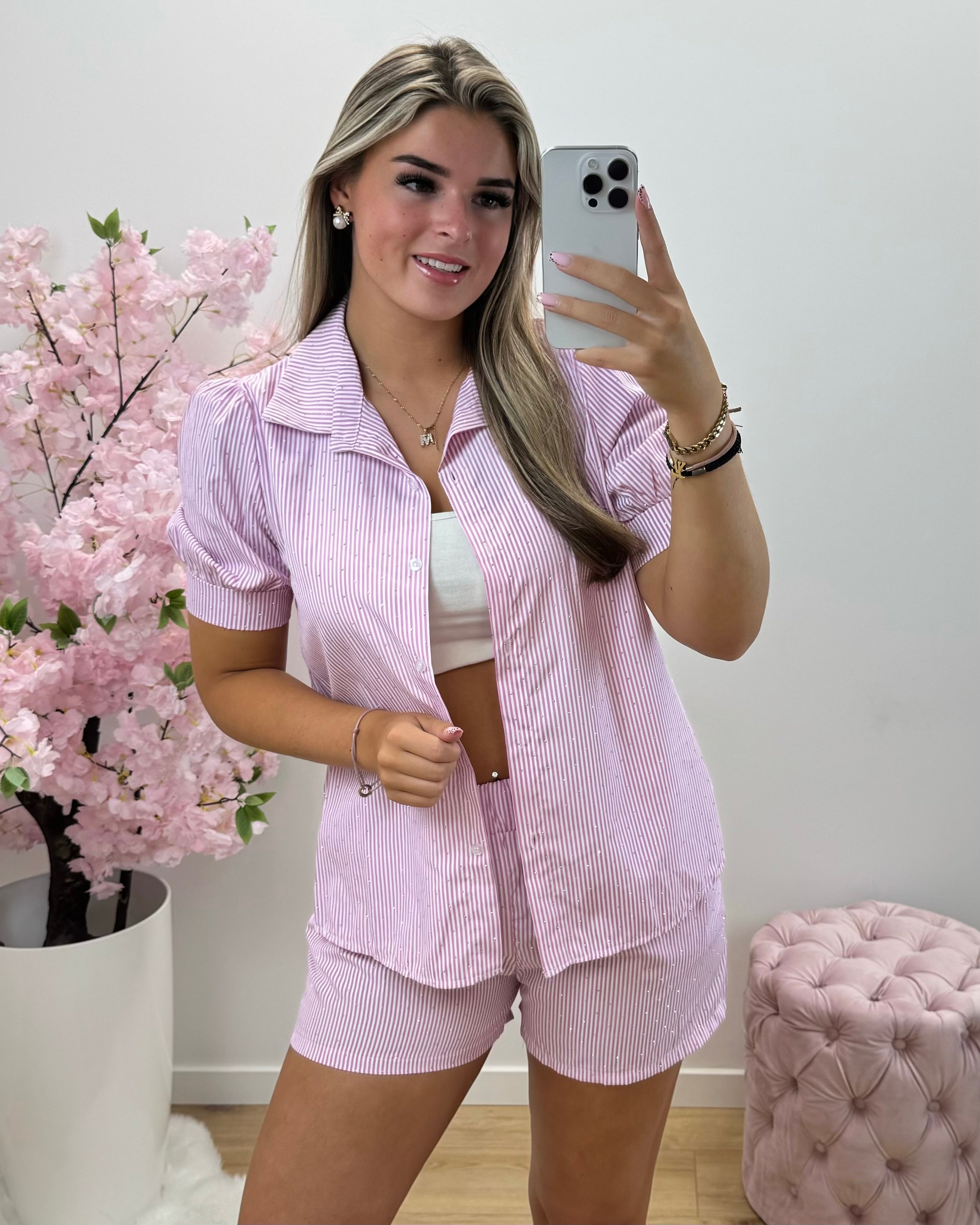 Set Blousy roze