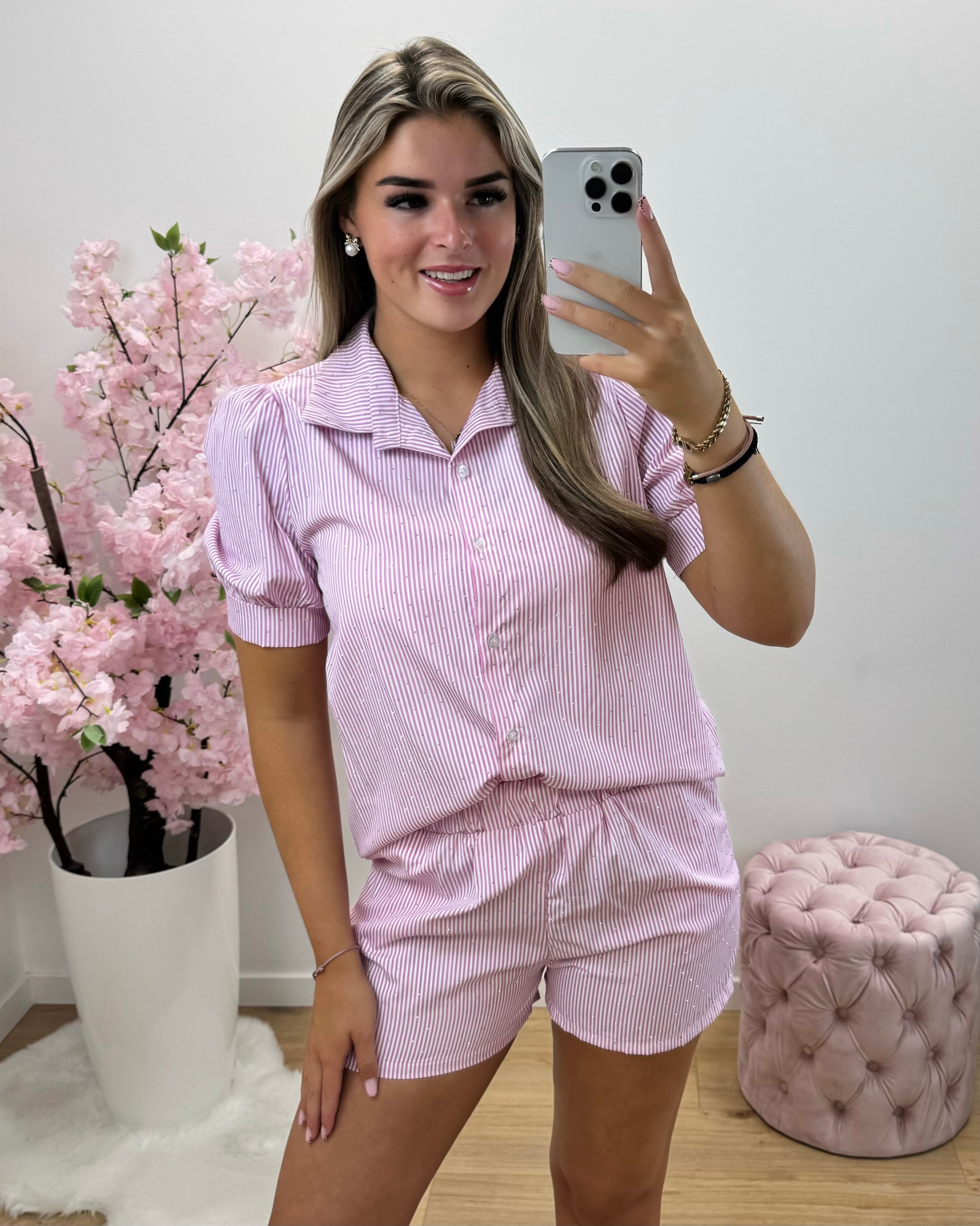 Set Blousy roze