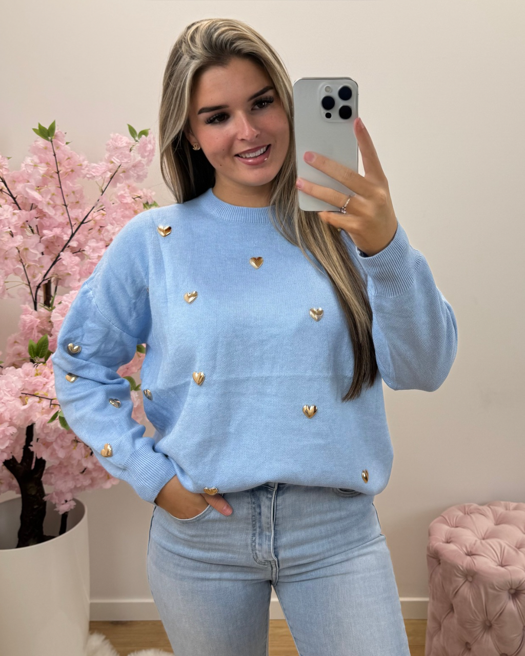 Trui Hearts blauw