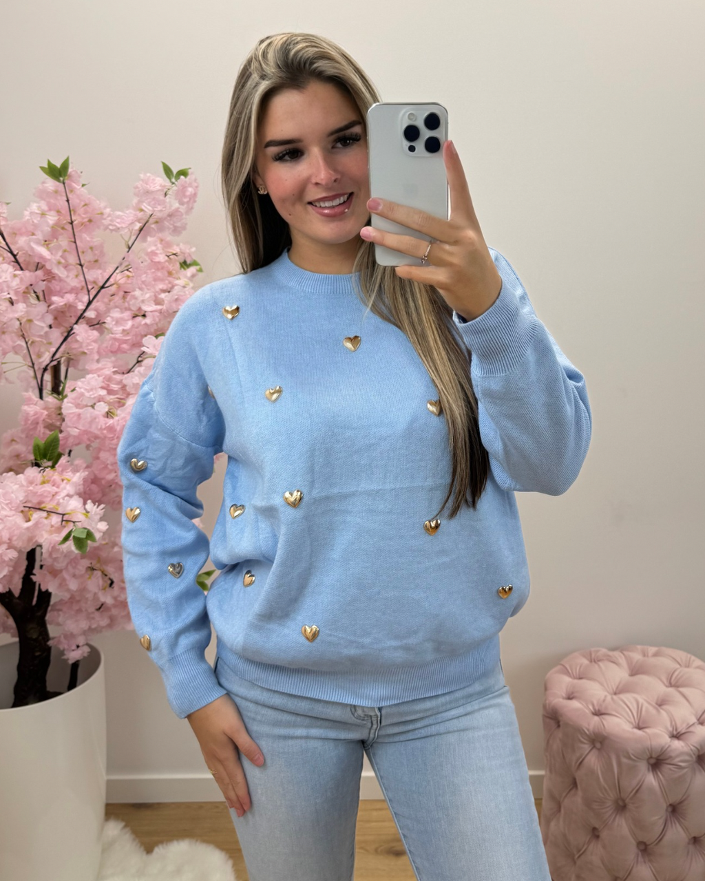 Trui Hearts blauw