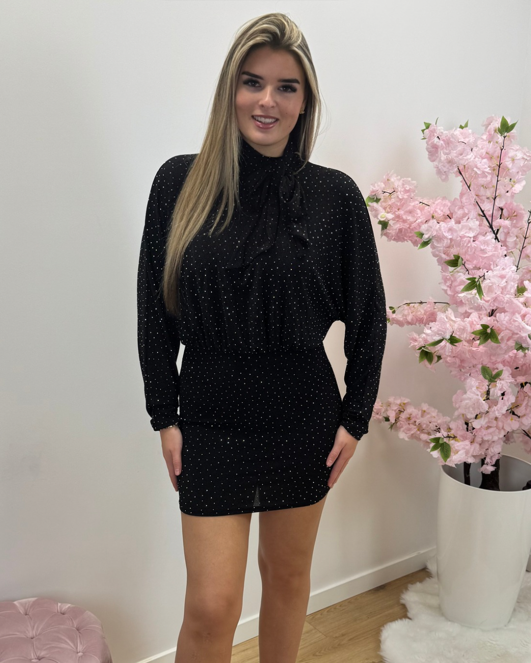 Jurk glitter zwart