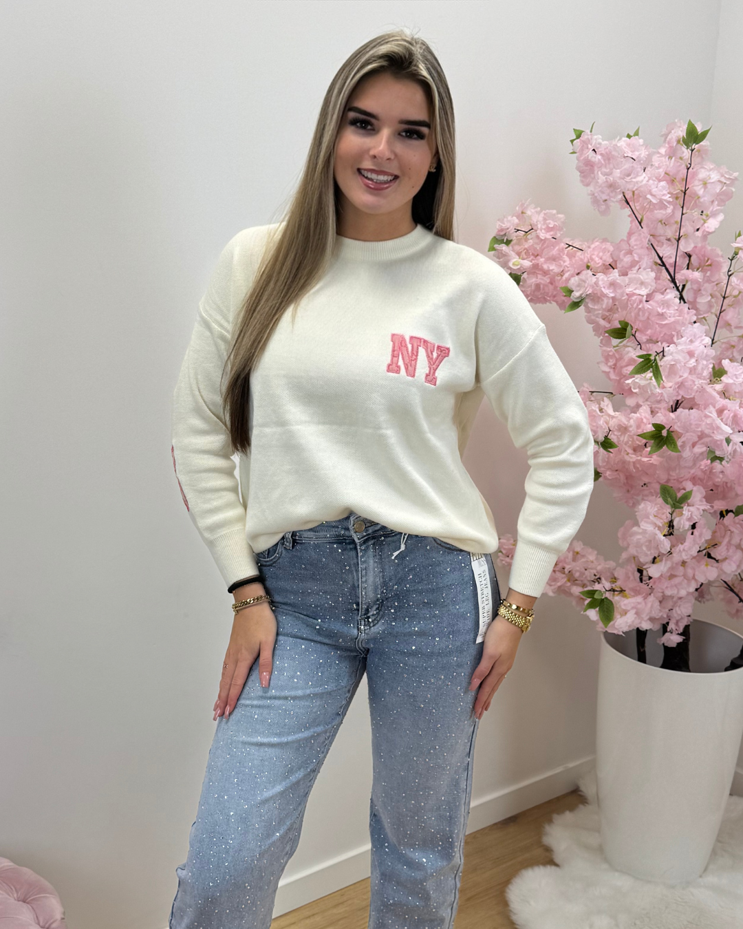 Trui New York roze