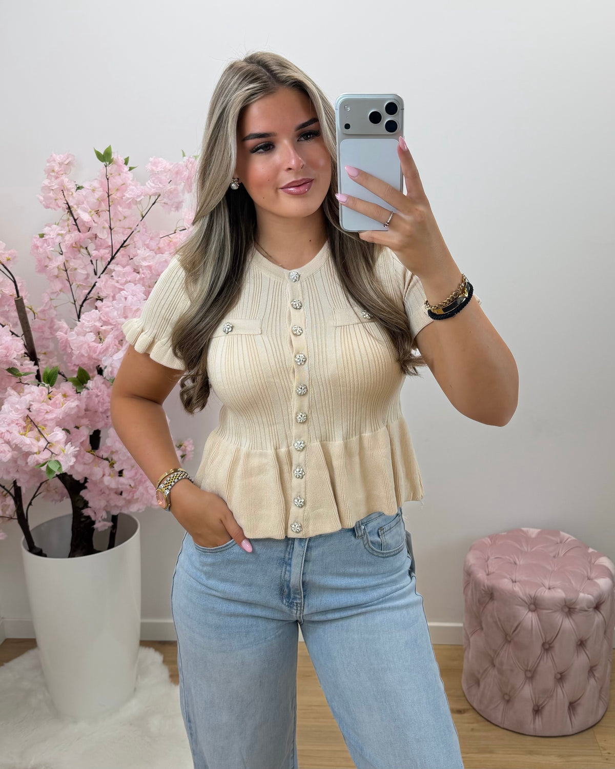 Top Evy beige
