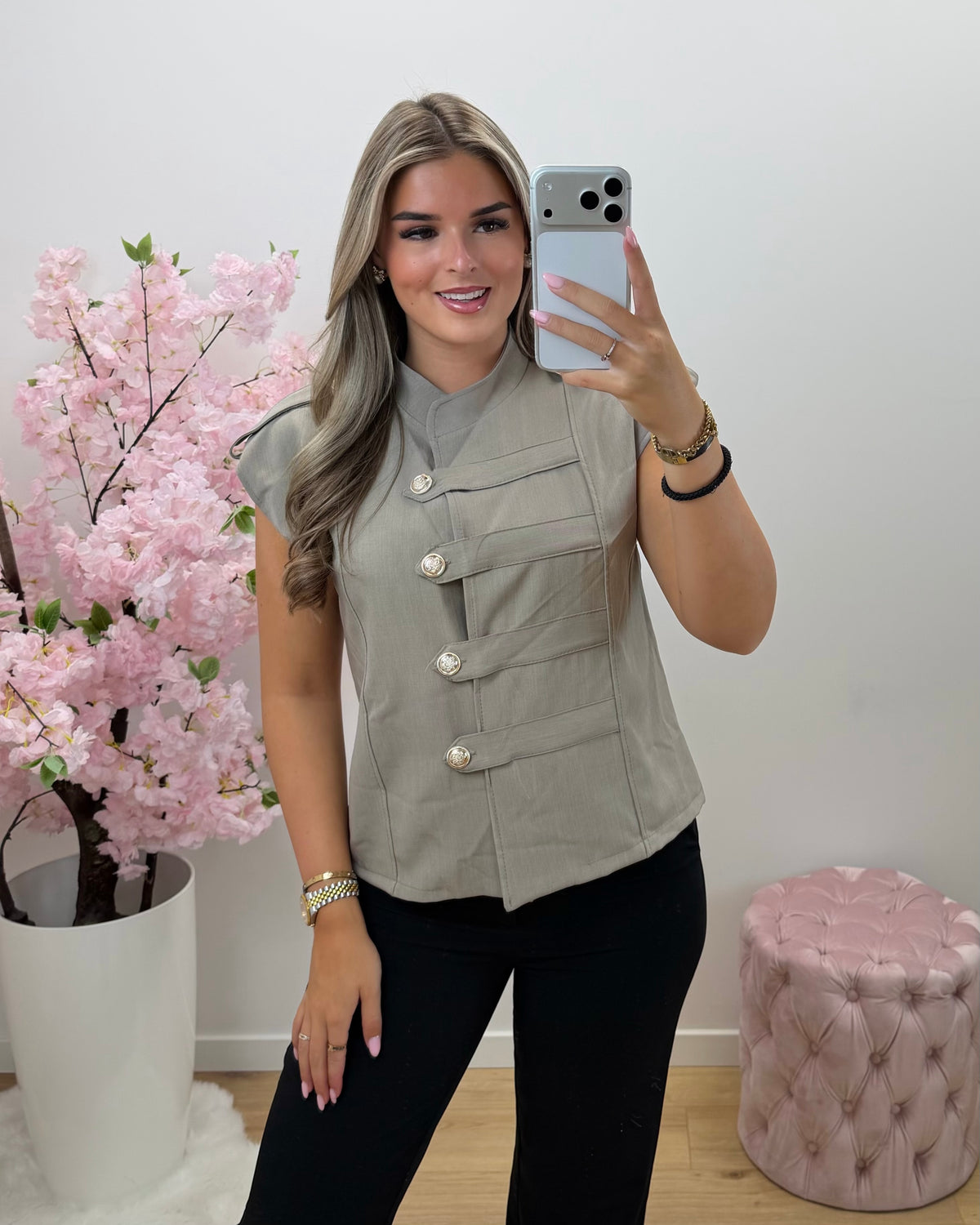 Gilet Mea taupe