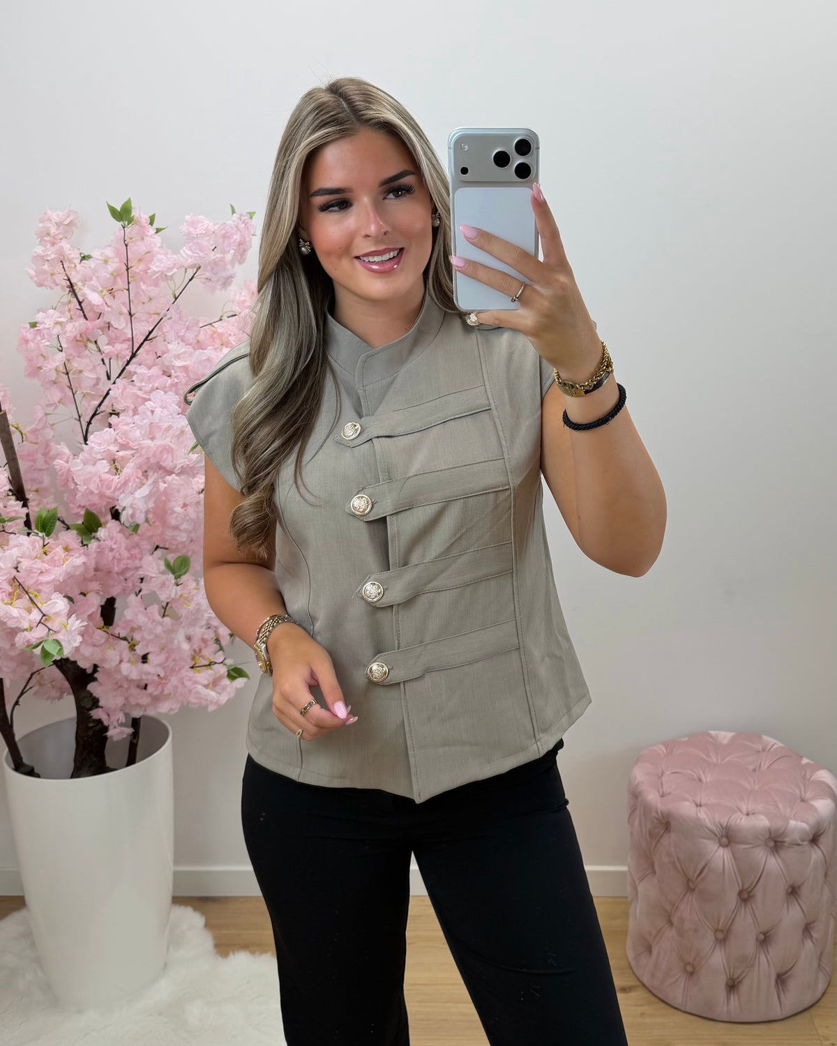 Gilet Mea taupe