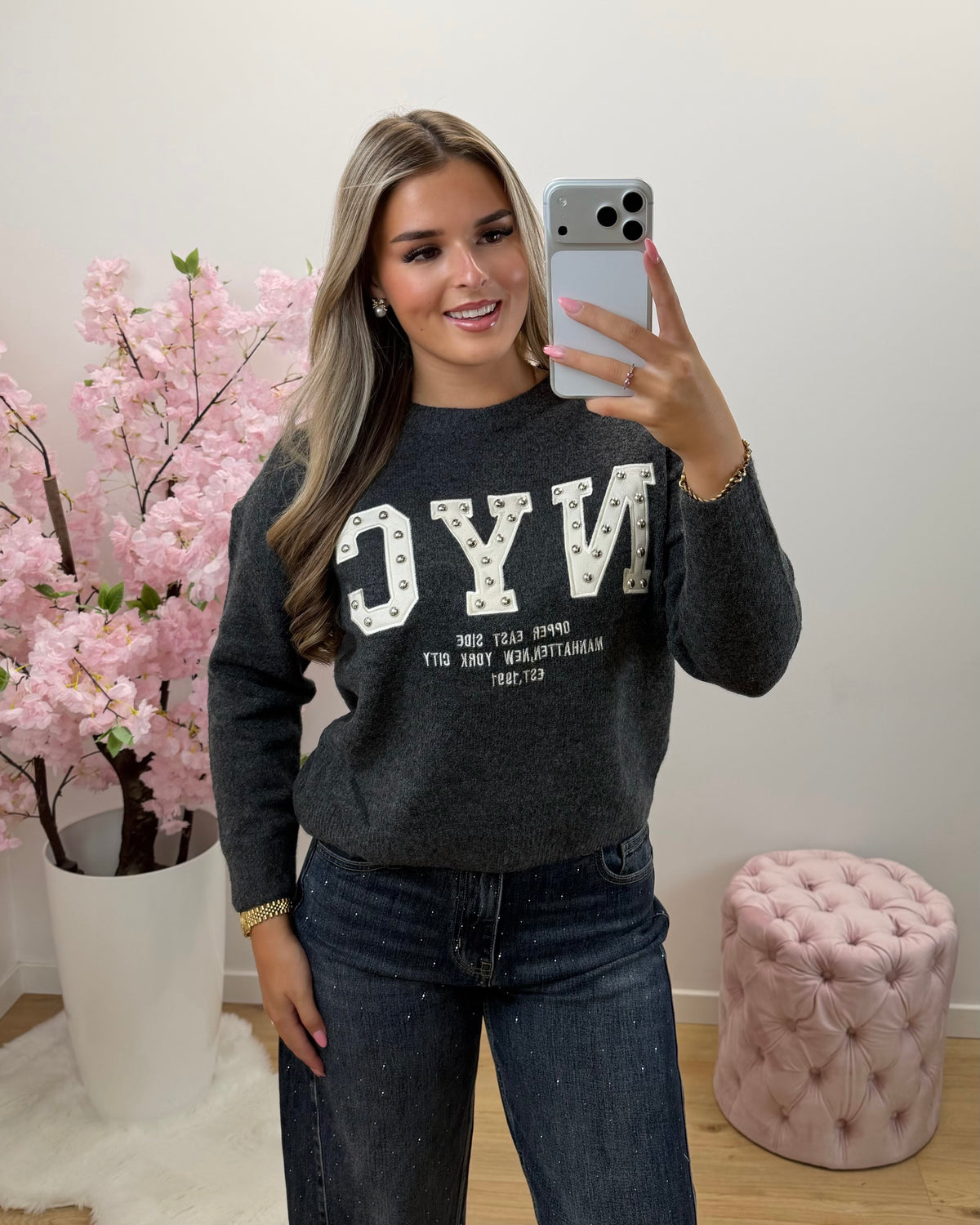 Trui NYC grijs