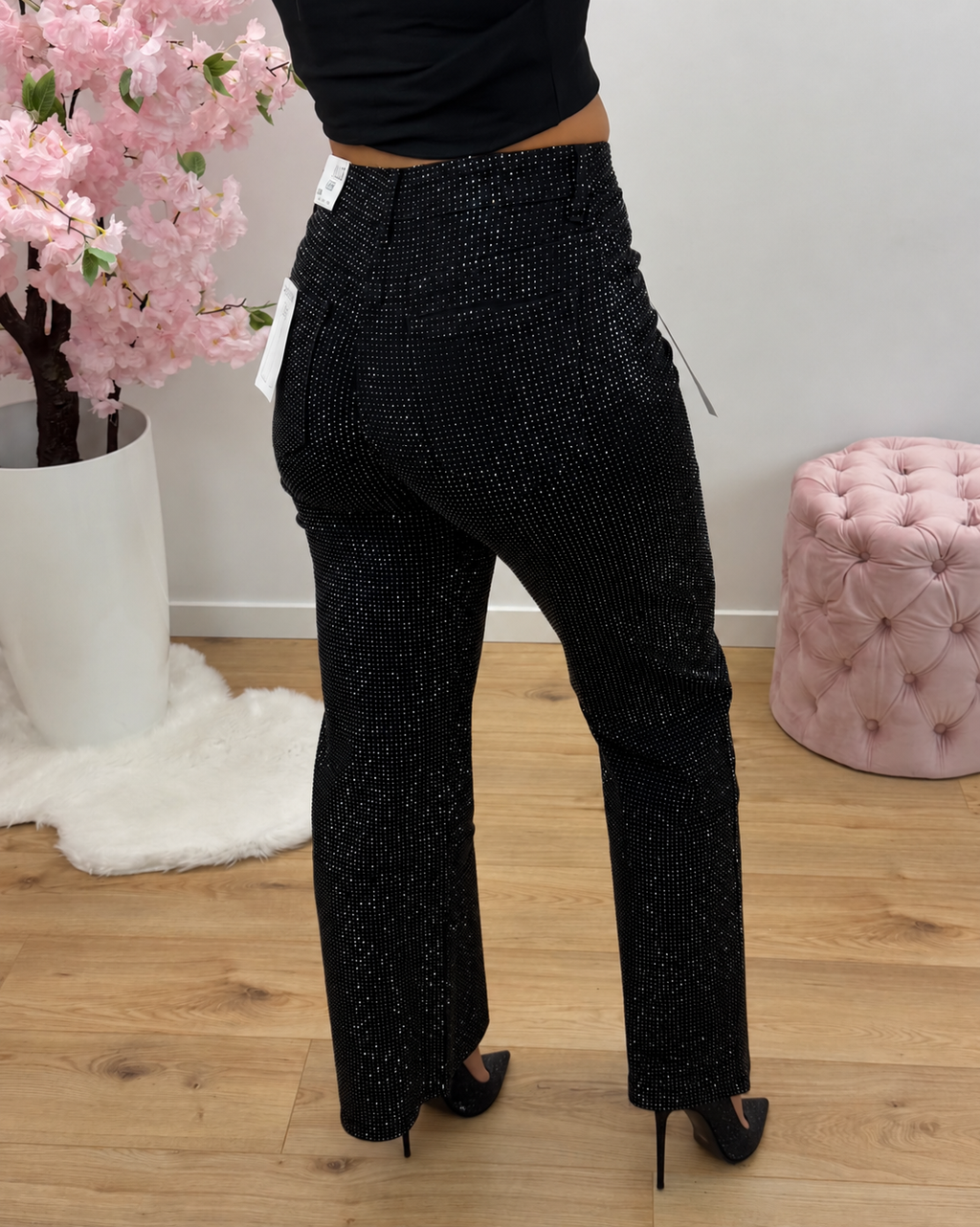 Broek Glitter Hello Miss zwart