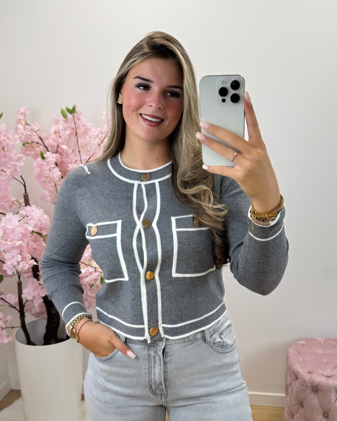 Top/Vest Ella grijs