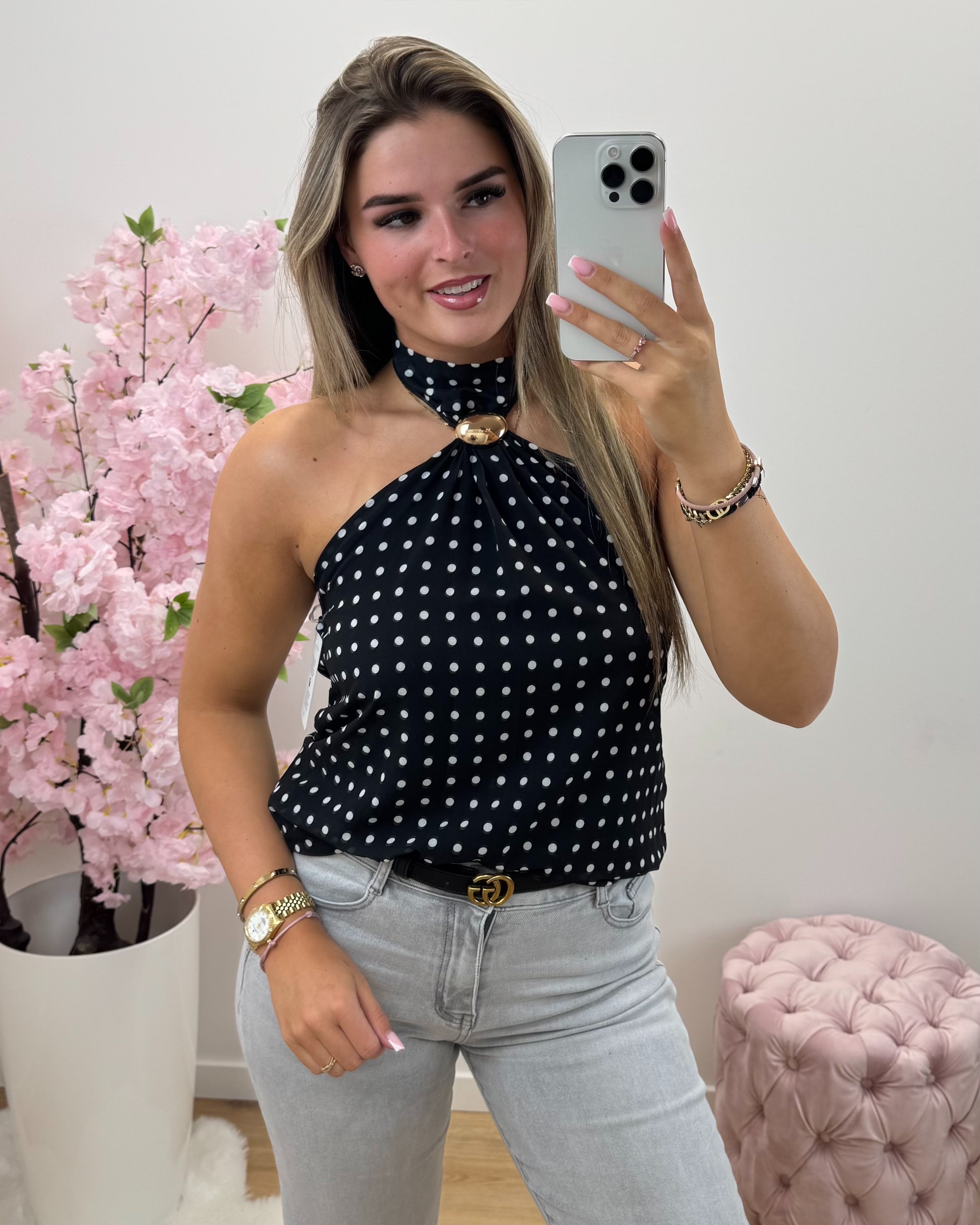 Top Fleur zwart
