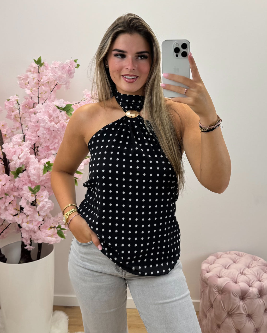 Top Fleur zwart