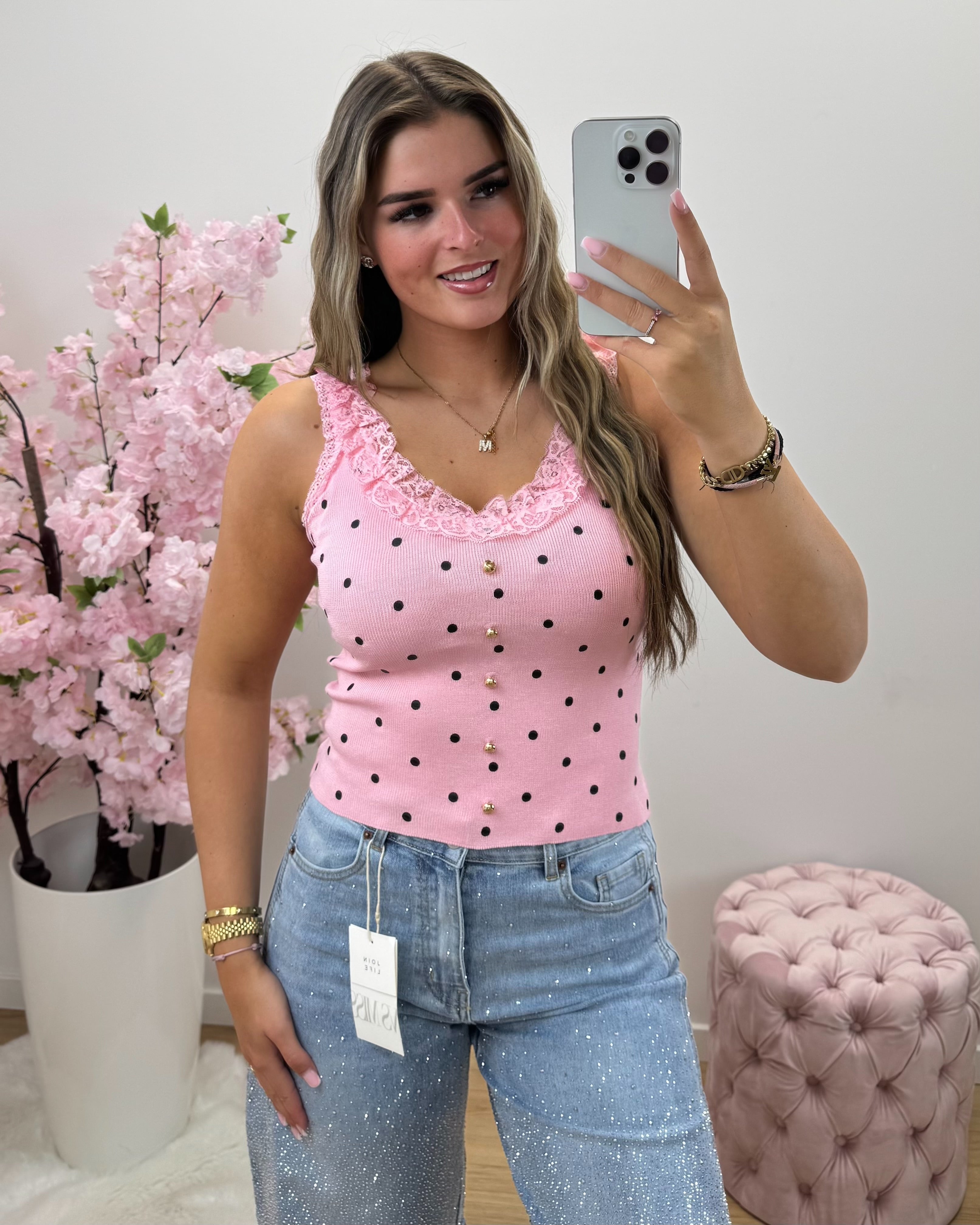 Top Stip roze