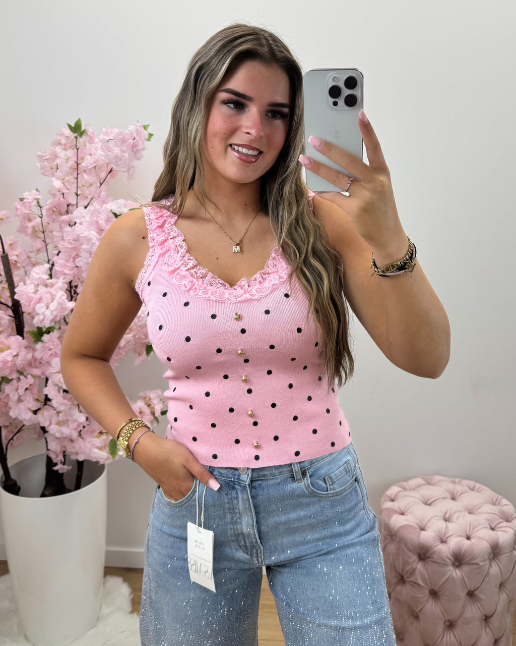 Top Stip roze