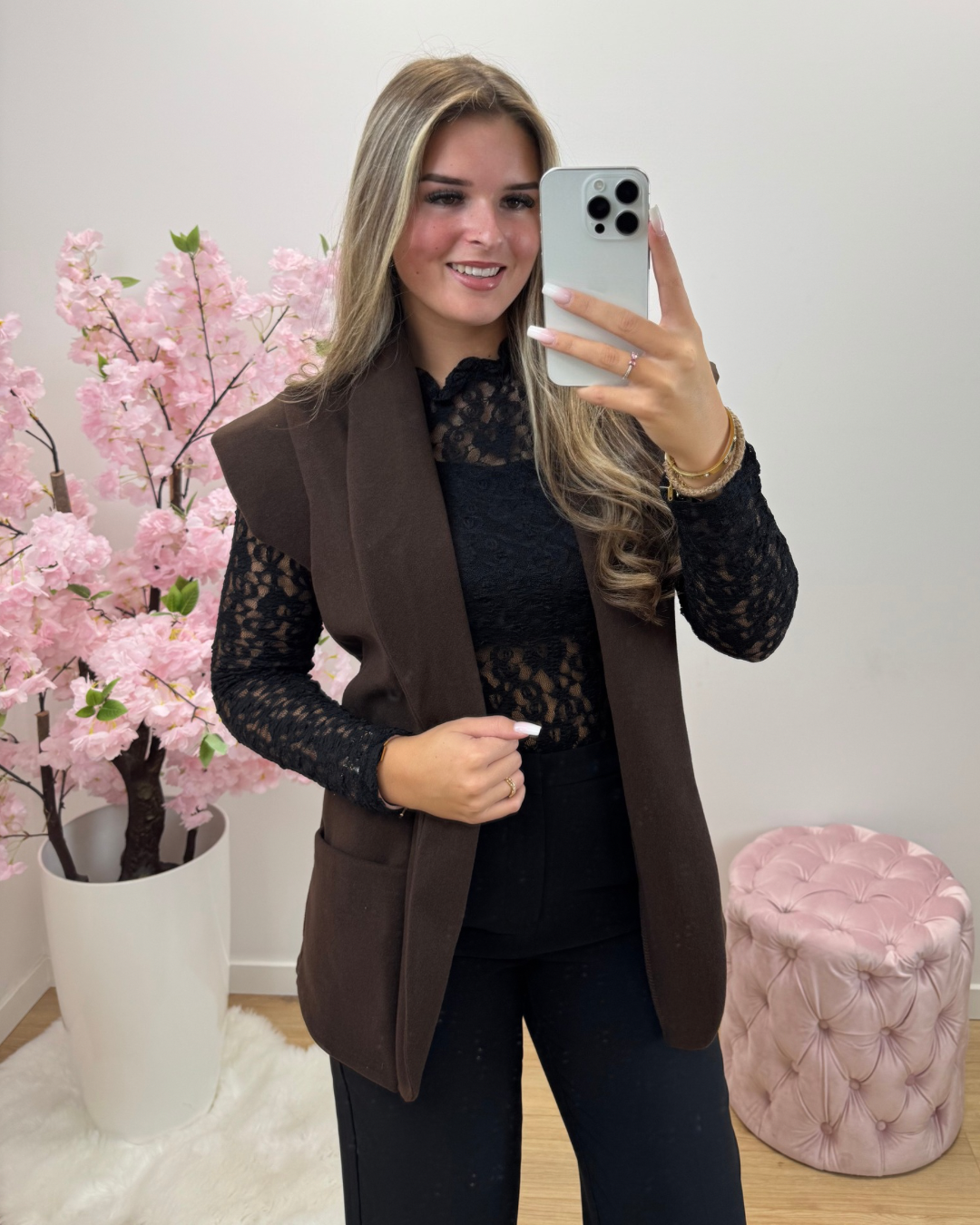 Gilet Chloe bruin