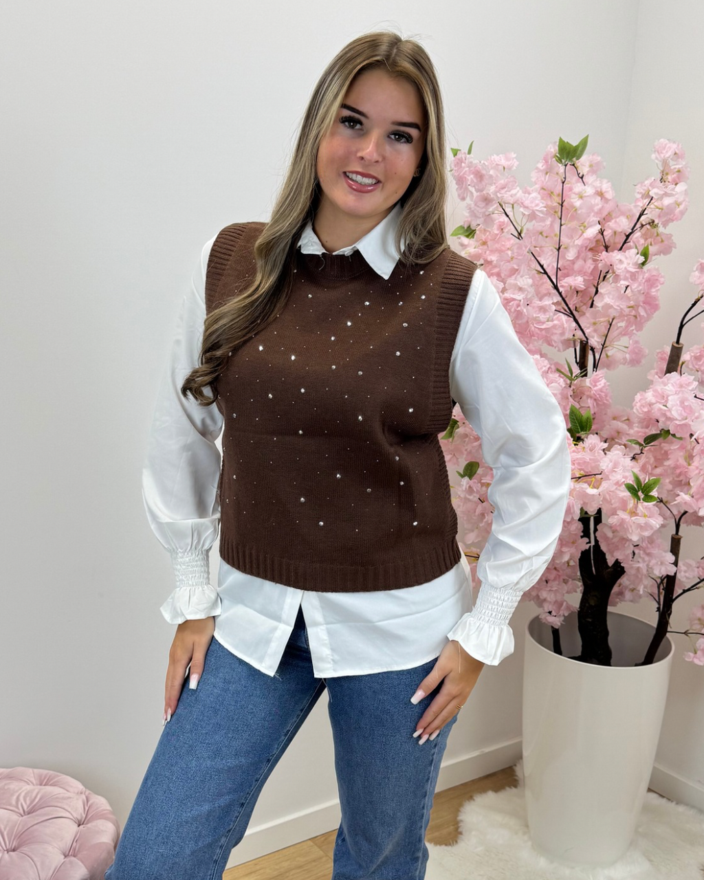 Blouse Charlotte bruin
