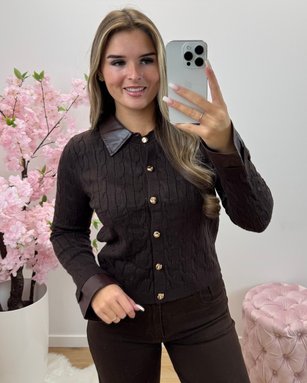 Trui/Vest Leila bruin