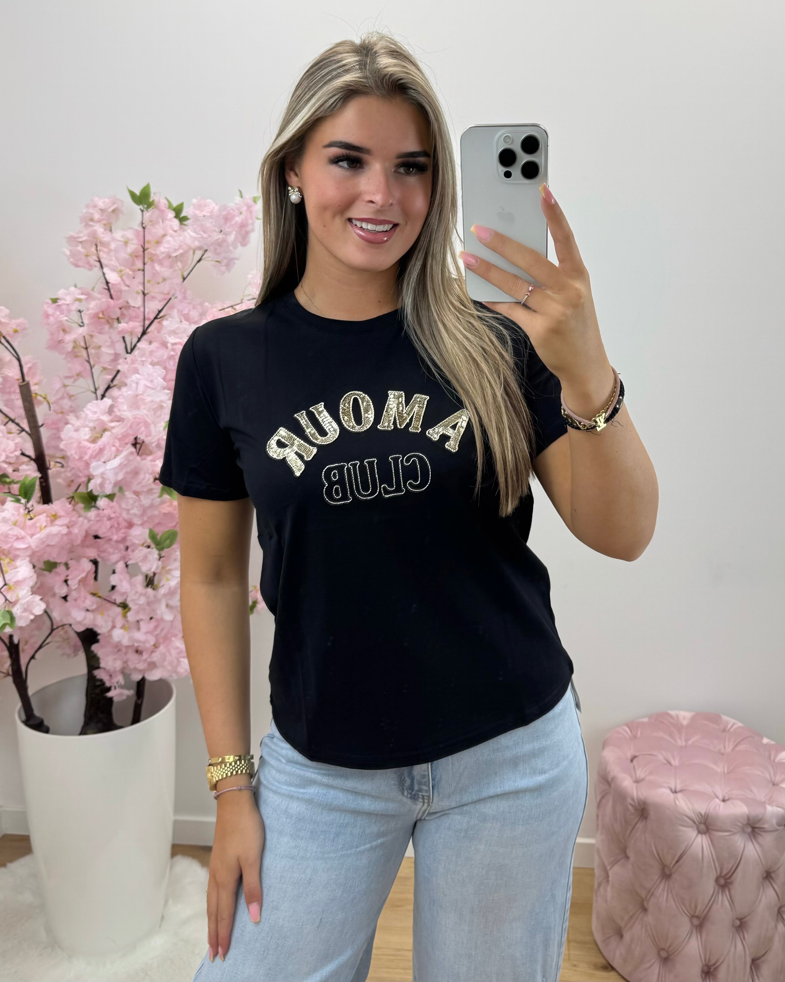 Shirt Amour zwart