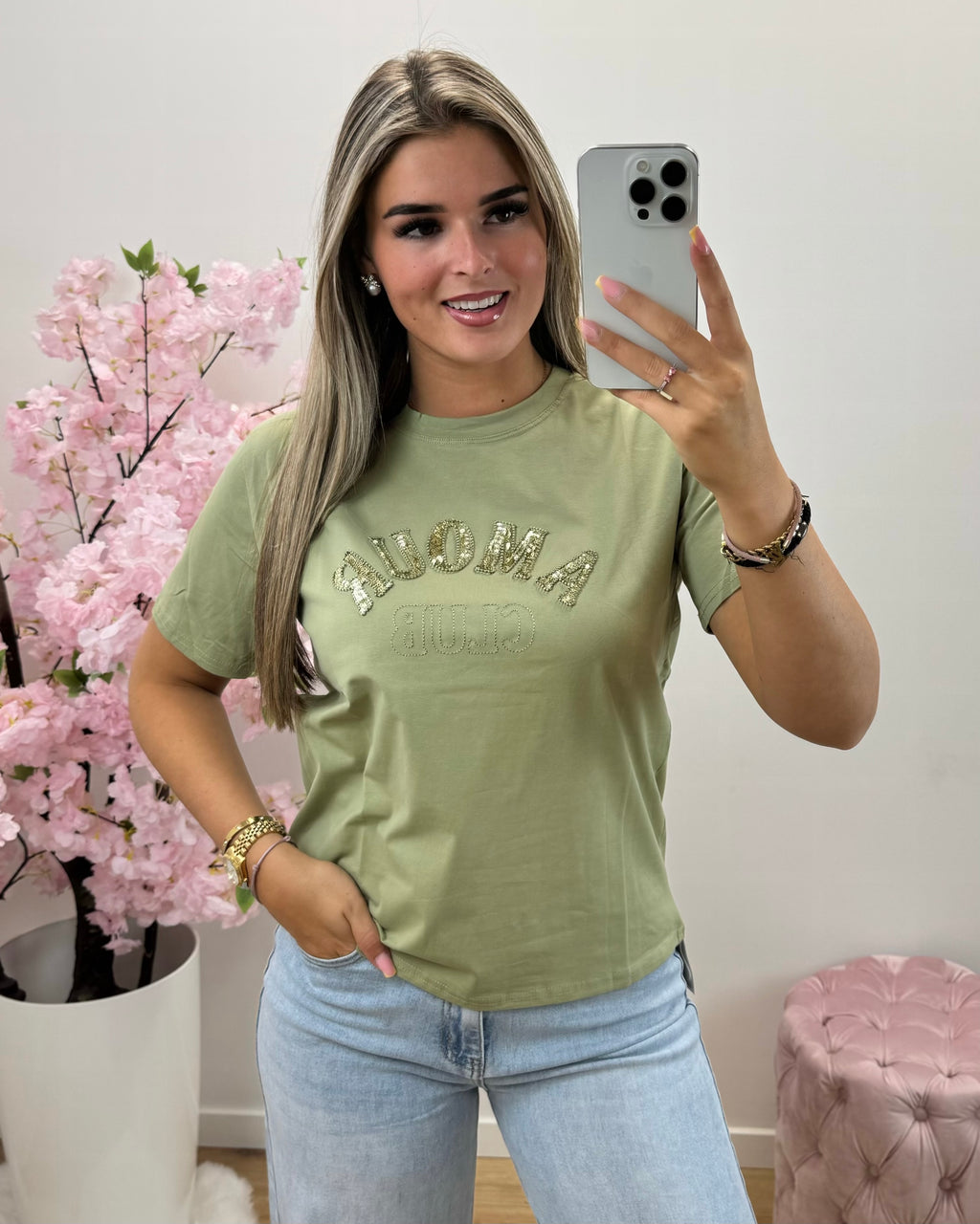 Shirt Amour groen