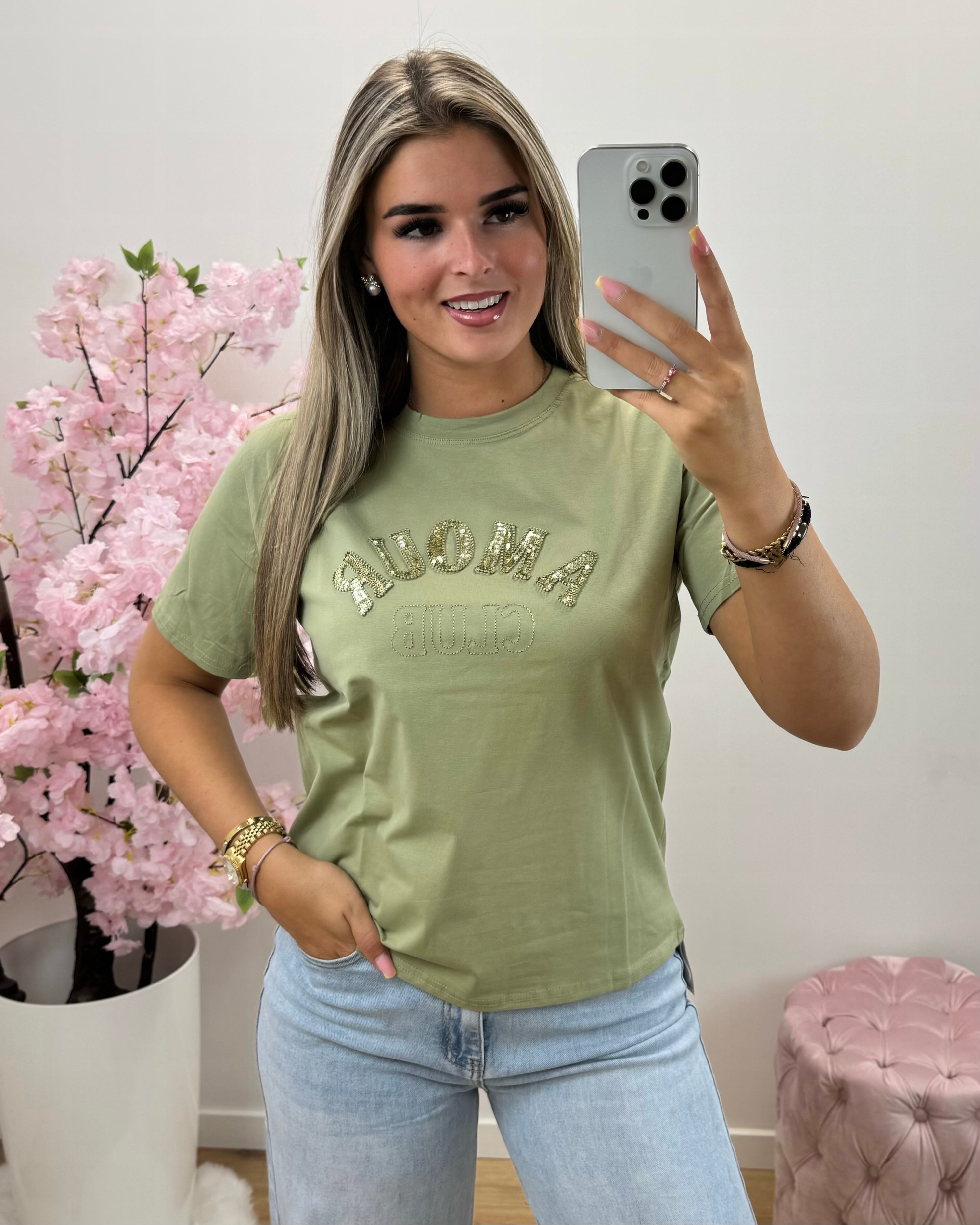 Shirt Amour groen