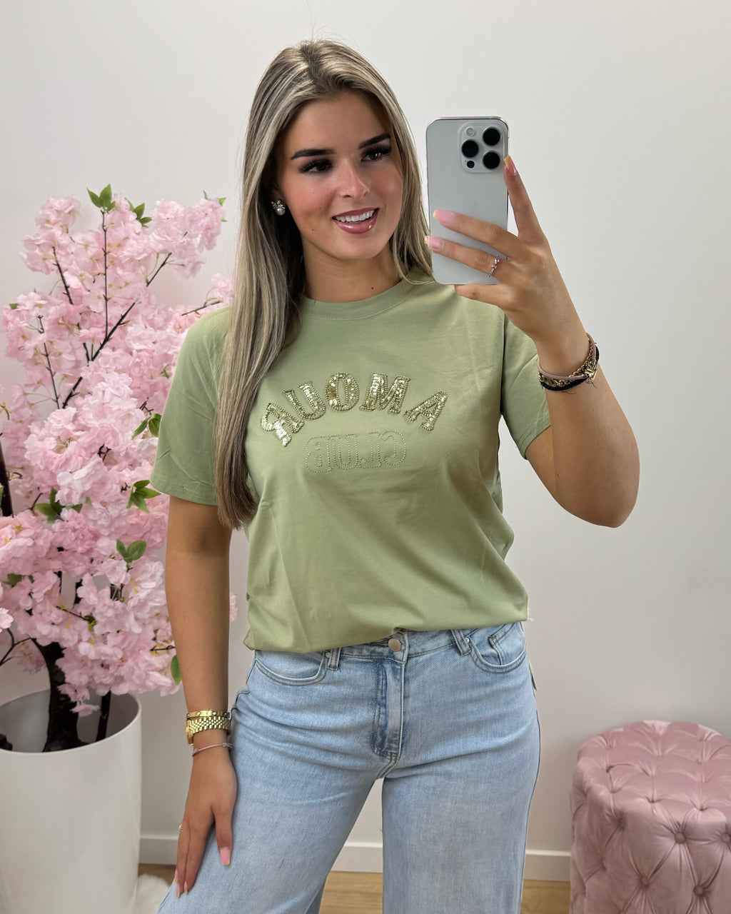 Shirt Amour groen