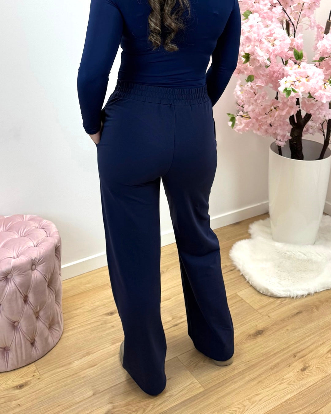 Broek By Swan donkerblauw