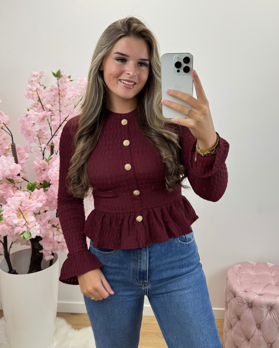 Top Lina bordeaux