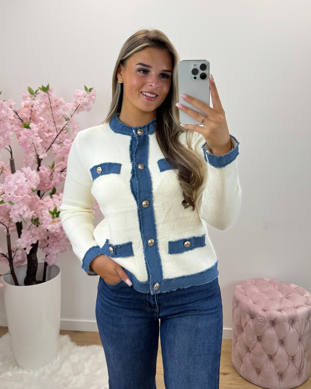 Trui/vest Bella crème