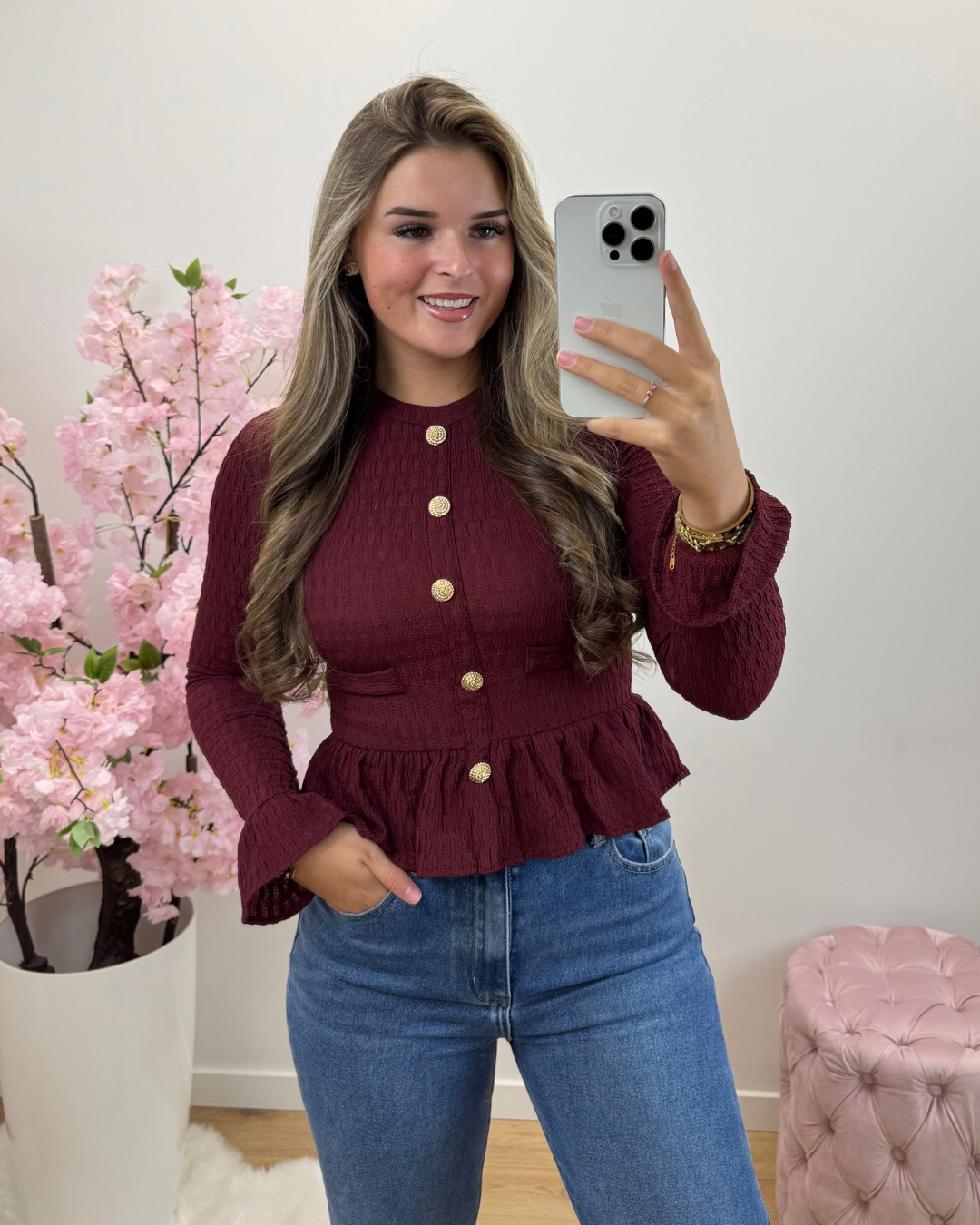 Top Lina bordeaux