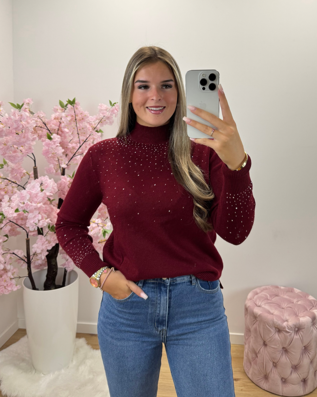 Trui Emma bordeaux